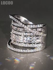 1pc Gorgeous Cubic Zirconia Ring, Suitable For Women To Wear, Suitable For Wedding, Engagement, Anniversary Party, Valentine's Day Gift - 1# - View 5
