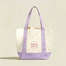 Trader Joe Large Tote Shopping Bag Cotton Canvas Embroidered Bag - 多色1 - 查看 6