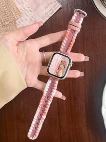 手工編織錶帶，相容於 Series 1-10 和 SE/Ultra，適用 38mm-49mm，透氣舒適，時尚獨特設計 - 豆沙粉 - 查看 7