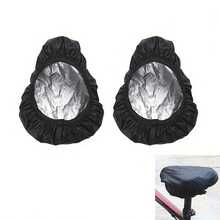 Black Elastic Bicycle Seat Cover - Polyester Saddle Protector, Suitable For Road And Mountain Bikes, Universal Adult Cycling Accessory, Seat Cushion Protector, Streamlined Saddle Design, Flexible Protection - Multicolor - View 7