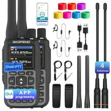 2 buah Walkie Talkie Ringan BAOFENG MINI 5, Antena Ekstra 701*2, Cincin Antena 7 Warna, Perangkat Komunikasi Elektronik Luar Ruangan, Portabel dan Mudah Dibawa, Cocok untuk Memancing, Mendaki, Hotel, Konvoi - Hitam - View 1