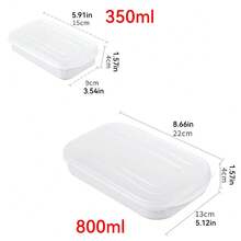 5/10 piezas Caja de pan, Caja bento, Caja de almuerzo portátil, Caja de frutas y aperitivos, Contenedores de almacenamiento de alimentos de plástico reutilizables con tapas - Juego de contenedores de almacenamiento de alimentos para refrigerador, organizador de refrigerador, microondas & congelador. - Ver 3