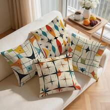 4 buah/1 buah Sarung Bantal Motif Abstrak Geometris Tanpa Isian, Sarung Bantal Cetak Satu Sisi, Cocok untuk Dekorasi Rumah Ruang Tamu dan Kamar Tidur, Sarung Bantal untuk Semua Musim - MultiWarna - View 8
