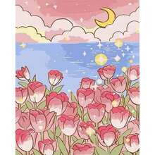 Sommerliches Blumenmotiv Digitales Ölmalerei-Set für Erwachsene und Anfänger 40x50cm/16x20in/1 Stück, ungerahmt, DIY mit Pinseln und leicht zu malendem Acrylfarben-Set, Heimdekoration Kunsthandwerk, ideales Geschenk zum Geburtstag, Vatertag, Weihnachten, Muttertag und Valentinstag - Heilblume - Übersicht 18