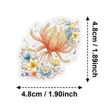 50 pièces Autocollants de vie marine et florale à l'aquarelle, motifs de méduses et de poissons, autocollants transparents en PET amovibles sans résidus, convenant pour coque de téléphone, tablette, réfrigérateur, skateboard et trottinette électrique, cadeau de rentrée scolaire - Multicolore - Voir 11