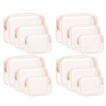 4/3/2/1 Pc S/M/L Fashion Simple Unisex Cosmetic Bag, Waterproof Transparent Makeup Bag, 1 Quart Capacity, Unisex, Carry-On Approved, Ideal For Travel Makeup Storage. - Multicolor - View 14