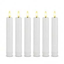 附遙控定時器無焰錐形蠟燭，LED 閃爍燭台，電池供電蠟燭，6.4 英吋，適用於居家聖誕婚禮慶典裝飾（不含金色底座） - AAA - 查看 16