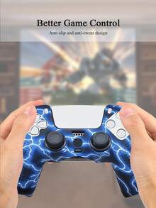 Compatible With PlayStation 5, 1pc Controller Protective Case + 8pcs Thumb Grip Caps + 1pc Storage Bag Set, Anti-Drop Anti-Slip Anti-Scratch Anti-Sweat Enhanced Gaming Operation Feel And Experience, Convenient For Carrying And Storing Accessories - Protective Case + Joystick Cap + Storage Bag Set - View 7