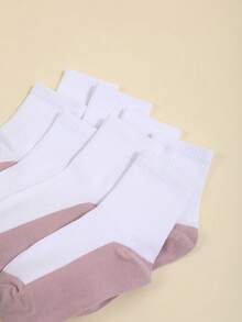 5 Pairs Children's Cotton Thin Breathable Sweat-Absorbing Sports Casual Versatile Student Short Socks - Pink - View 3