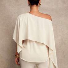 YYRR MaterniChic Blusa elegante de unicolor y casual con bajo asimétrico para embarazadas en verano - Rosa vieja - Ver 3