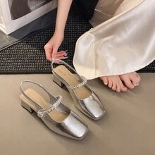 Women Flat Sandals - Silver - View 2