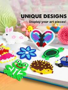 144/120/96/48色 33,600顆 2.6mm DIY Perler 拼珠套組，幫助培養專注力，完整珠飾工具組含收納盒、插板、熨燙紙與鑷子，手工像素藝術 DIY 3D 拼圖，理想居家手工活動，適合生日、畢業、情人節、萬聖節、派對等場合作為禮物 - 多色 - 查看 4
