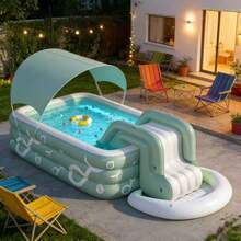 Luxury Inflatable Swimming Pool Set, Large Family Backyard Pool, Summer Household Fun Swimming Center, Quick Inflation | Thickened Material Design | Easy Installation, Suitable For Family Gatherings, Backyard, Household Water Games, Summer Parties - A - View 7