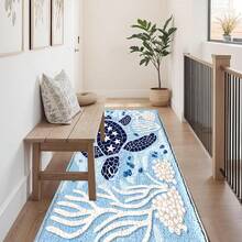 1 miếng thảm cửa phong cách đại dương họa tiết rùa biển in bề mặt giả cashmere đáy TPR, thảm phòng tắm, thảm nhà bếp, thảm phòng giặt, trang trí không khí lễ hội, trang trí nhà cửa, trang trí tiệc, trang trí đám cưới, trang trí phòng ăn và nhà bếp - Nhiều màu - Xem 2