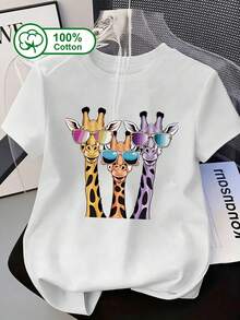 Maglietta Casual Da Donna In 100% Puro Cotone A Maniche Corte - Style1 - View 1