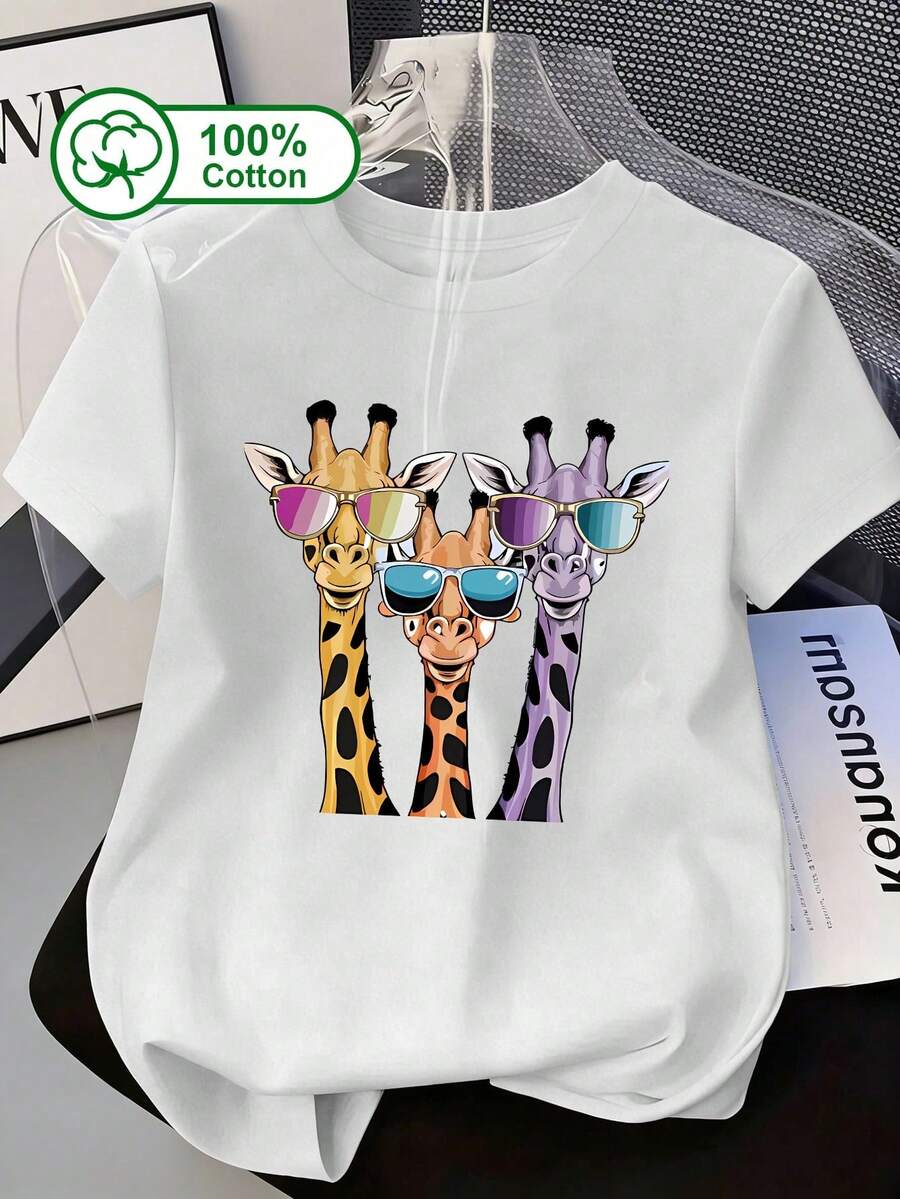Maglietta Casual Da Donna In 100% Puro Cotone A Maniche Corte - Style1 - View 1