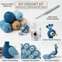 Peacock/Flamingo/Mockingbird And Other Small Bird Crochet Material Kit (Not Finished Product, Needs To Be Hand Woven) Suitable For Beginners Crochet Kit - Includes All Crochet Materials And Graphic Tutorials. Handmade Lucky Gift. - Multicolor - View 6