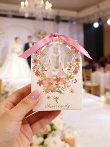 10個小紙盒附緞帶，馬卡龍色花卉與愛心圖案，婚禮、新娘派對及情人節裝飾包裝盒 - 多款 - 查看 2
