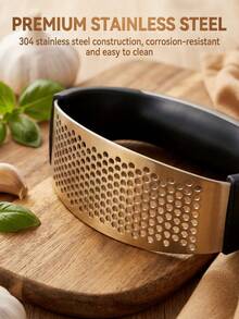 Durable Stainless Steel Garlic Press, Manual Vegetable Chopper And Fruit Grinder, Easy-To-Use Kitchen Tool, Suitable For Restaurant And Home Cooking, No Electricity Required, Garlic Crusher - Durable Stainless Steel Garlic Press - View 4