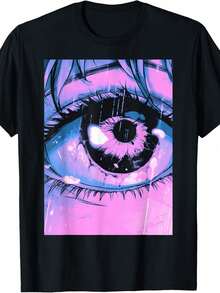 Neuestes Modell2026Neue Sommerkollektion 2026 [Steampunk Anime T-Shirt] Weiches, reines Baumwoll-T-Shirt für Herren mit Steampunk-Anime-Augen-Print, lässiges Rundhals-Kurzarm-T-Shirt, atmungsakta-miri-r Baumwollstoff, leicht dehV-anderpump Rulesr, modisches Oberteil für alle Jahreszeiten, normale Pa-ssform, T-Shirt für alle Jahreszeiten. Kostenloser Versand, Versand innerhalb von 24 Stunden.Popularität - Schwarz - Übersicht 1