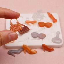 Moldes de fondant temticos de maquillaje, perfumes, vestido ceremonial, anteojos de sol, moldes de silicona, bolso de moda, tacones altos, lpiz labial, moldes de chocolate, para cupcakes, caramelo, - Cerdo (YN93) - Ver 4