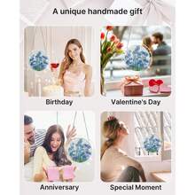 Acrylic Puzzles Suncatcher Window Hanging, 83 Pieces 7.4 Inch Sun Catcher Acrylic Puzzles Garden Decoration For Women Men Mom Birthday Gift Home Decor (Dawn Flower) - Azure Bloom Whisper - 查看 4