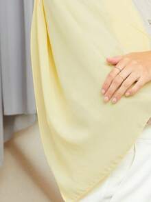 1pc Women's Solid Color Casual Scarf Headscarf Summer Basic Wrap Head Cover Breathable Comfortable Scarf Shawl For Daily Wear - Lemon Yellow - View 3