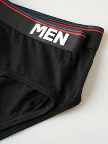 Norcotton Men's Pure Cotton Briefs 5-Pack Letter Print Waistband Plus Size Loose Fit Underwear - Multicolor - View 4