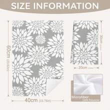 MEMNUN 2件裝灰色幾何花卉剪影 Home Sweet Home 文字印花廚房抹布 洗碗布 40*60cm/45*70cm 超細纖維現代柔軟抹布，廚房毛巾，洗碗布，手巾，抹布，家居裝飾，廚房裝飾，聖誕裝飾，烹飪烘焙茶巾 手巾 廚房配件 可機洗 清潔用品 適用於餐廳廚房日常裝飾與送禮 全季節 - 彩色 - 查看 3
