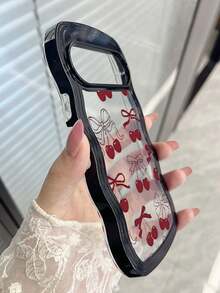 甘い妹の少女風波浪フレームチェリーリボン透明スマホケース ふわふわで可愛い。GooglePixel 10 Pro、Pixel 10、Pixel 10A、Pixel 9A、Pixel 9、Pixel 9 Pro、Pixel 8、Pixel 8A、Pixel 7Aに対応。防水、防震、耐衝撃、耐摩耗設計。 - ブラック - チェックする 2