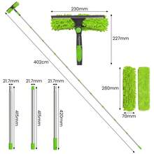 2 In 1 Telescopic Extendable Window Cleaner Equipment Glass Cleaning Squeegee - Green - View 5