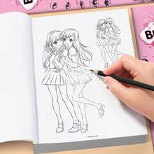 Anime Beautiful Girl Tracing Book, Beginner Manga Drawing Tutorial, Step-By-Step Tracing Practice Sketchbook, Learn To Draw 2D Character Hairstyles And Facial Features, Zero-Based Drawing Learning - Pink Girl - View 6