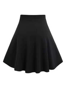 Talla Grande - Talla Grande - Falda Mini A-Line de Talle Alto con Botones y Diseño de Cuadros Gótico - Cuadros Negros + Azules - Ver 10