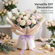 1 Roll Soft Taro Purple Sheer Organza Ribbon, INS Style Lavender Ribbon, Semi-Transparent Texture Gift Box Packaging Satin Ribbon, Bow DIY Decoration Ribbon - View 4