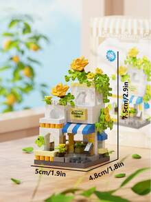 Spring Breeze Store Building Block Set, DIY Greenhouse Model, Stress Relief Building Blocks, Assembly Blocks, Creative Desktop Display Art Decoration, Suitable For Small Gifts And Parties. Halloween, Christmas, Back To School Season, Multiple Holiday Gifts - Multicolor - View 21