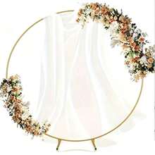 Gold Round Backdrop Frame Metal Hoop Balloon Arch Frame For Wedding Ceremony, Birthday Party, Baby Shower, Anniversary, Bridal Shower, Graduation Decoration - 1PC - View 1