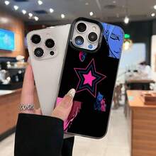Funda para teléfono con diseño de estrella de anime neón y forma de corazón. Esta elegante funda es compatible con Samsung, Apple, VIVO, OPPO, , Transsion, ,  y Honor. Fabricada en silicona TPU, ofrece protección contra golpes y caídas, además de un tacto superior. Es un regalo ideal para familiares, amigos y seres queridos, y una opción perfecta para el Día de San Valentín y Año Nuevo. - Negro - Ver 3