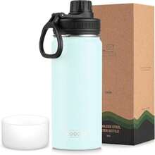 koodee - Botella de agua aislada 532 ml de acero inoxidable de doble pared con aislamiento al vacío y boca ancha deportiva con tapa a prueba de fugas bebé - Bebé Azul - Ver 2