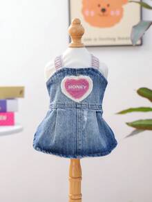 PETCIRCLE 1PC Pet Dress For Small Dogs And Puppies, Cute Street Style Honey Heart Pattern Dress - Multicolor - View 13