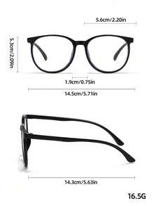 1 Pair Women's Transparent Round Frame PC Material Fashion Solid Color Glasses, Suitable For Daily Wear - Clear - View 3