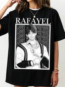Rafayel Love And Deepspace Tee Crew-Neck Printed Men's Fashion Short-Sleeved Sports T-Shirt - Black - View 1
