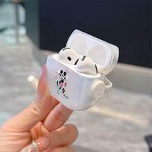 迪士尼米老鼠復古夏日風 AirPods 保護殼 可愛透明防震殼 附旋轉支架 適用於 AirPods 1/2/3/4 及 Pro/Pro 2 代 新版 AirPods Pro 3 聖誕襪禮物 送女友 - Transparent - 查看 3
