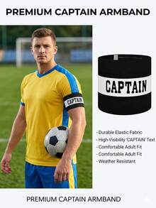Sports Captain Armband, Adjustable Football Armband, Player Armband, Flexible Design, Suitable For Outdoor Activities, Football, Rugby, Basketball, Volleyball, Team Football Accessories - Multicolor - View 5