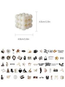 59pcs Female White-Collar Sticker Decorations For Scrapbook, Diary, Planner, Phone Case, Guitar, Luggage, Skateboard, Water Bottle, Envelope, Greeting Card Sealing - Multicolor - View 6
