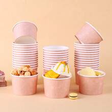 10/20/40 pezzi, ciotole monouso per gelato da 9 once in colore marrone chiaro solido, ispessite e resistenti all'olio, tazze per spuntino di grande capacità per popcorn, frullati e gelato, ideali per serate cinema, baby shower, picnic, dessert e cene per feste e vacanze - Multicolore - Visualizzare 1