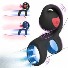 Cock Ring Vibrator Double Vibration Penis Rings Erection Penis Rings Vibrating Cockring G-Spot Stimulator Adult Sex Toys For Men Couples - one-size - View 4