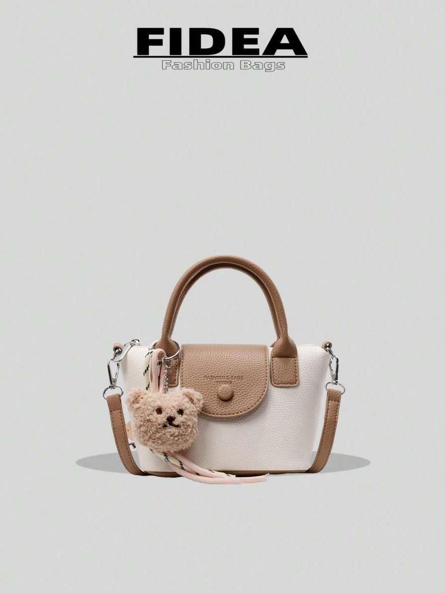 New Fashion Women's Handbag, Solid Color Minimalist PU Dumpling Bag With High-End Sense, Rope Pendant, Suitable For Dating, Shopping, Versatile & Exquisite