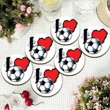 1/6/120 piezas, Diseño de imagen de evento deportivo de fútbol, Posavasos redondos de PET impresos en 2D, Adecuados para patio, cocina, sala de estar, decoración de mesa de reunión familiar, regalo festivo para amigos, familia, atletas, adecuados para el Día de San Valentín, Día de la Madre, cumpleaños, fiesta de boda, accesorios de decoración del hogar, mejor opción de regalo para amigos - Multicolor A - Ver 7