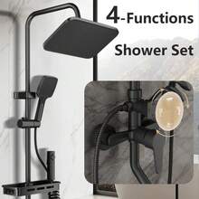 Adjustable Faucet With 4-Mode Shower Head, Overhead Shower/Handheld Shower Combo, With Encrypted Hose, Height/Angle Adjustable - View 9