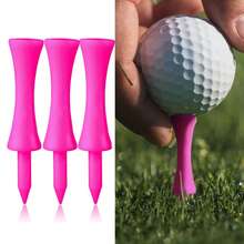 FINGER TEN Plastic Golf Castle Tees Value 10 Pack, Bright 2 3/4 Inch Orange & 2 1/4 Inch Pink With Step Down Design & Consistent Height For Men Women Golfers - Rose Red - View 1